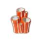 Preview: Keramikvase orange weiss gestreift im Korallendesign mit mehreren Öffnungen