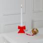 Preview: keramik kerzenhalter rot in schleifen Design