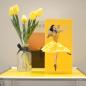 Preview: Tissue UP Girl Design Taschentuchbox gelb-orange