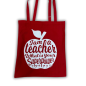 Preview: Baumwolltasche mit Spruch, rotes Modell – perfektes Dankeschön zum Schulabschluss