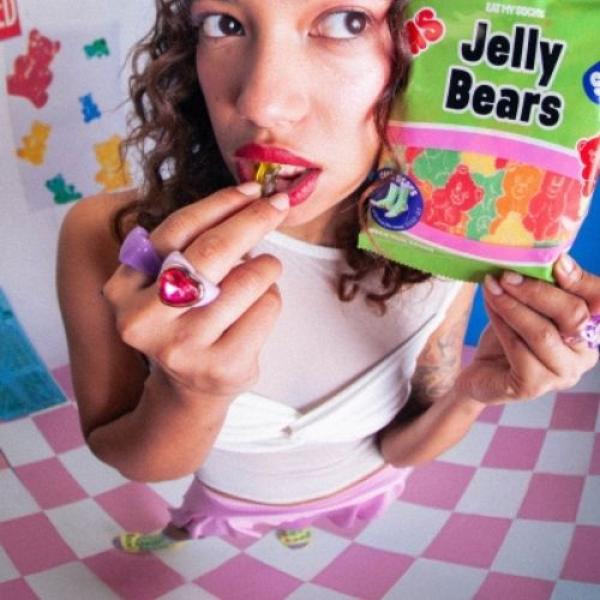 Originelle Verpackung der Jelly Bears Socken mit Sichtfenster