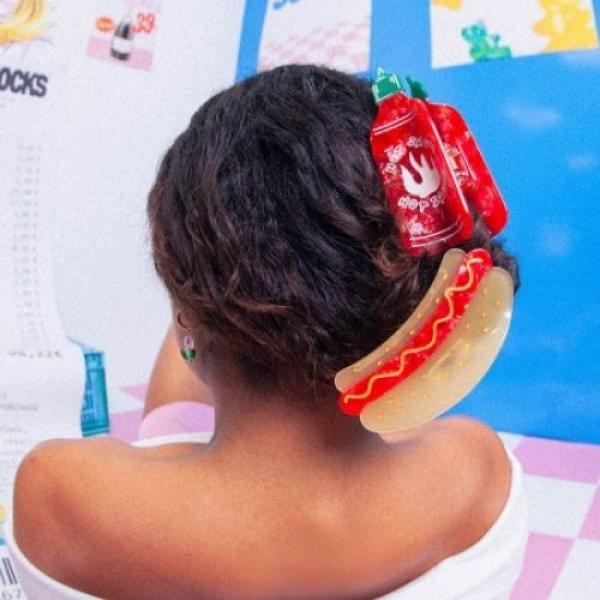 Haarklammer Accessoire mit kreativem scharfe Soßen Design und sicherem Halt